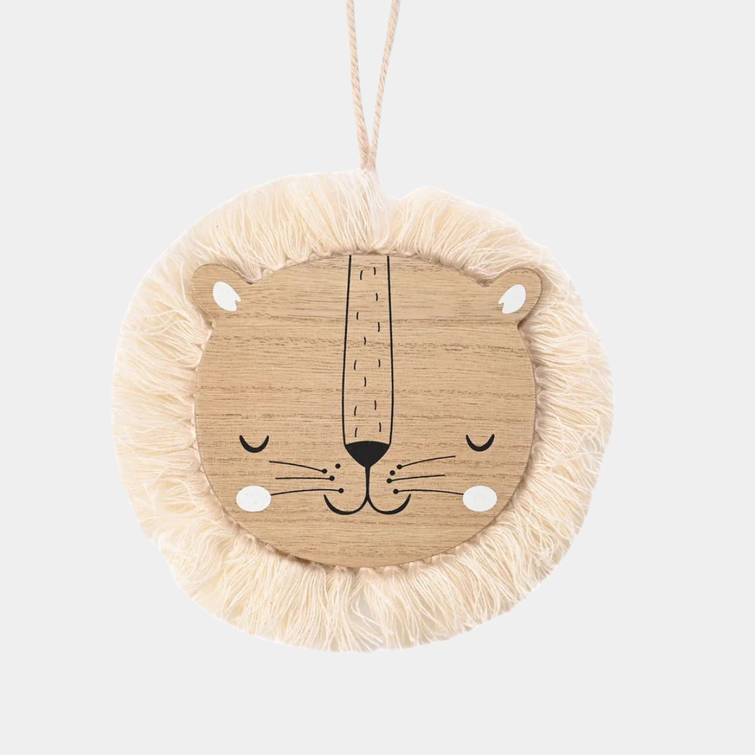 Wooden Lion Head Plaque 40cm