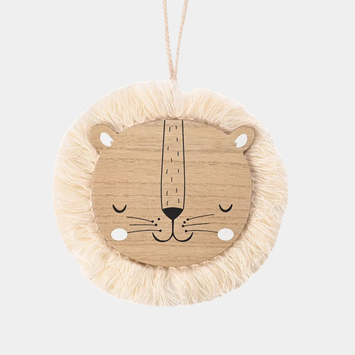 Wooden Lion Head Plaque 40cm