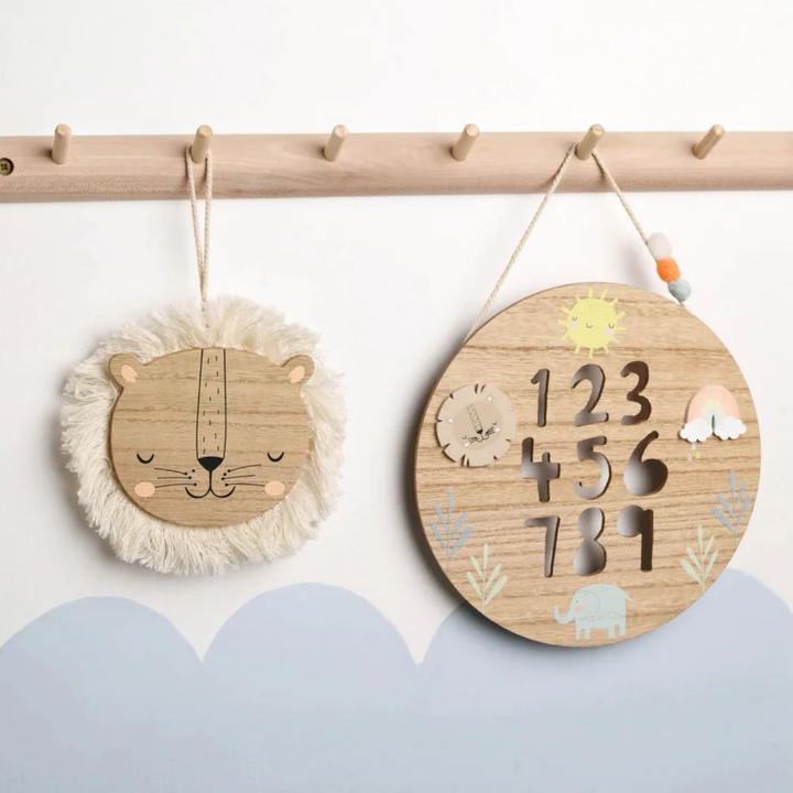 Wooden Nursery Number Plaque 20cm