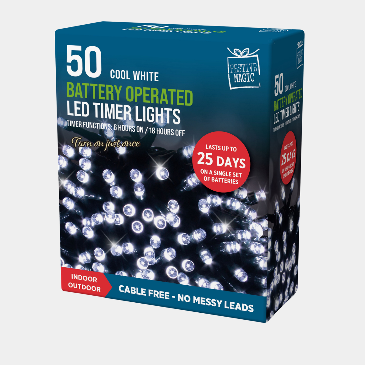 LED timer lights 50 white