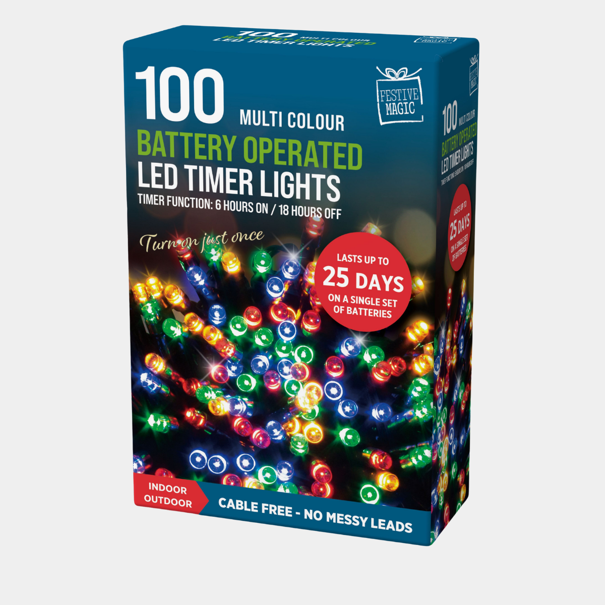 LED timer lights 100 multi