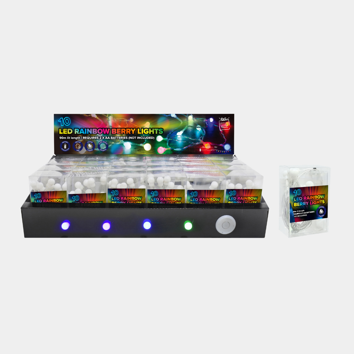 LED Mini Berries Colour Change b/op 10pc