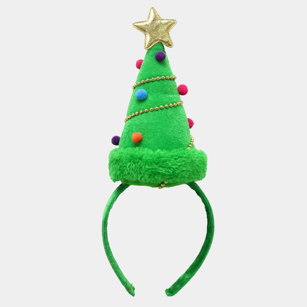 Velvet christmas tree headband