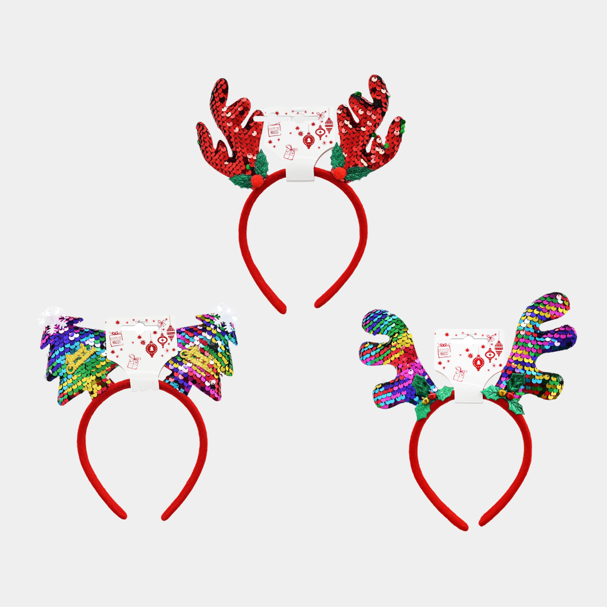 Headband sequin antler/tree -1pce