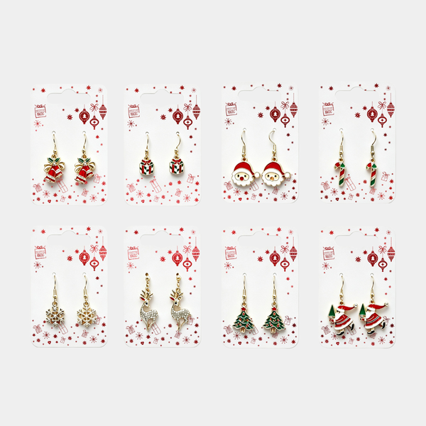 Christmas dangly earrings x 1 pack