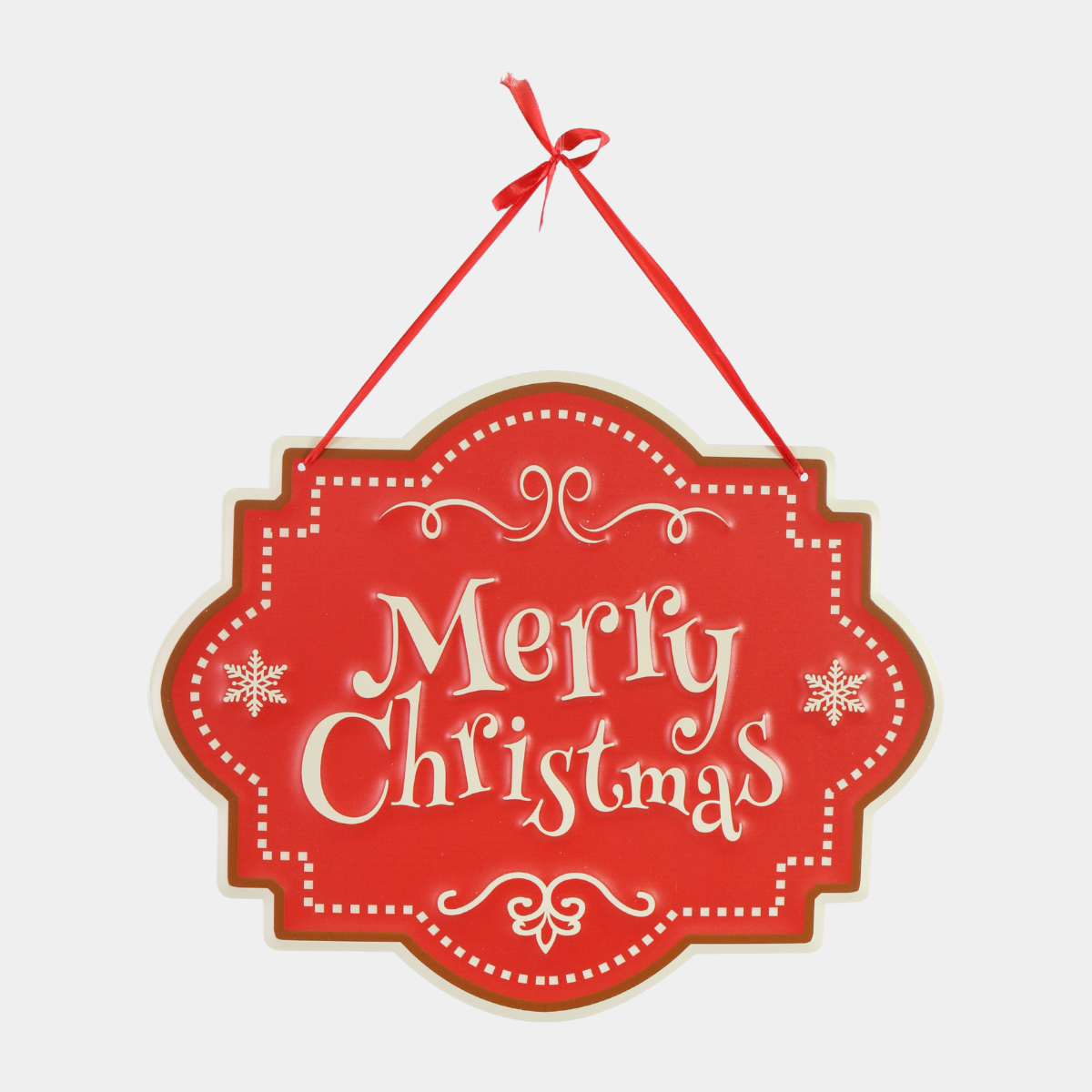 METAL MERRY CHRISTMAS PLAQUE 40x33cm