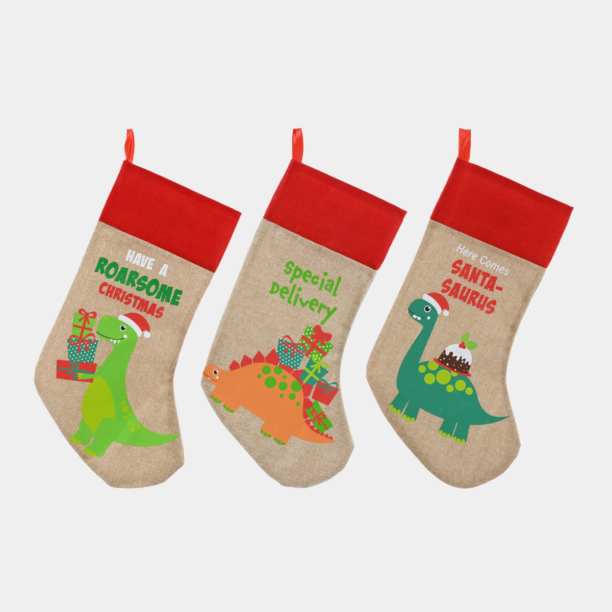 VINTAGE STOCKING DINOSAUR 47cm X 1pce