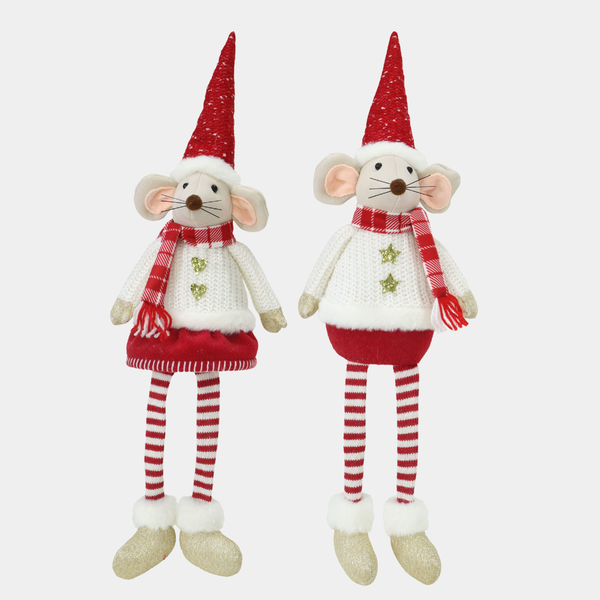 Festive Mouse Knit Jumper 60cm dangly asst