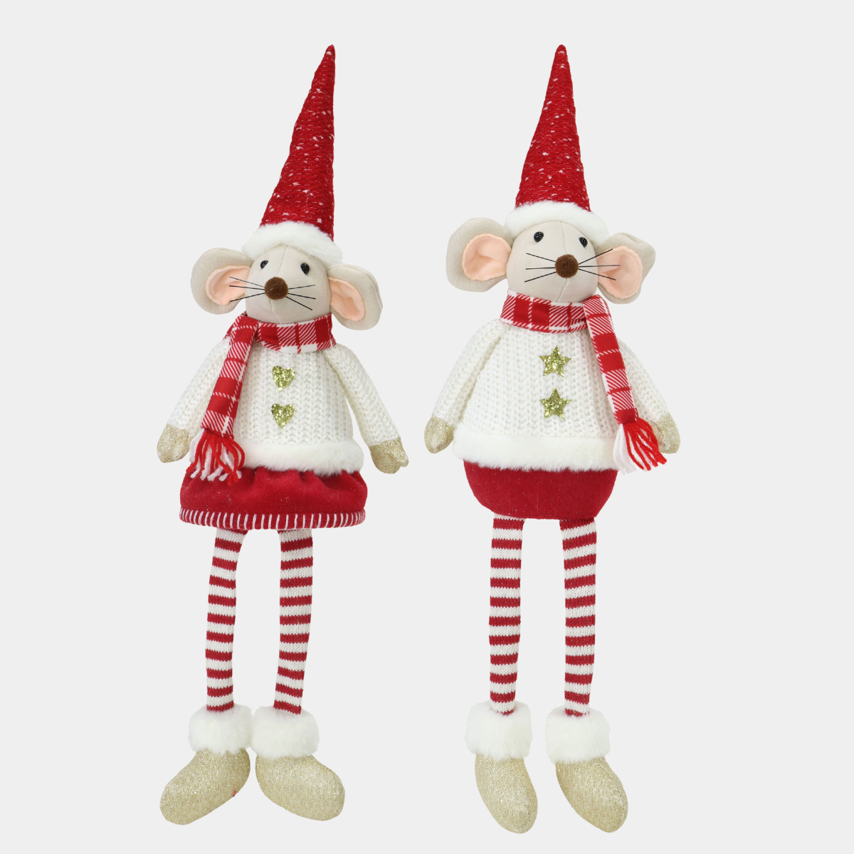 Festive Mouse Knit Jumper 60cm dangly asst