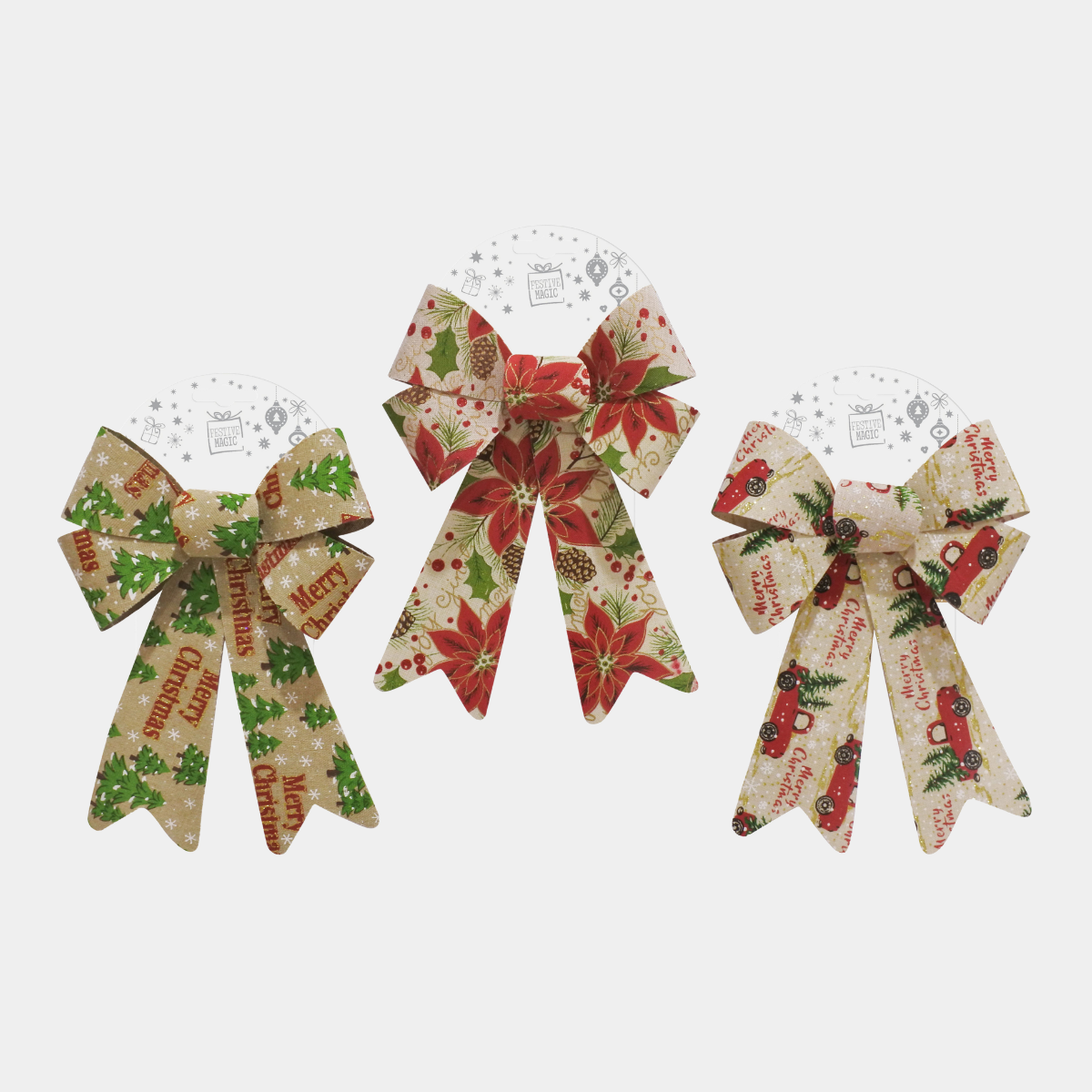 Printed bow vintage 16x25cm 1pc Asst