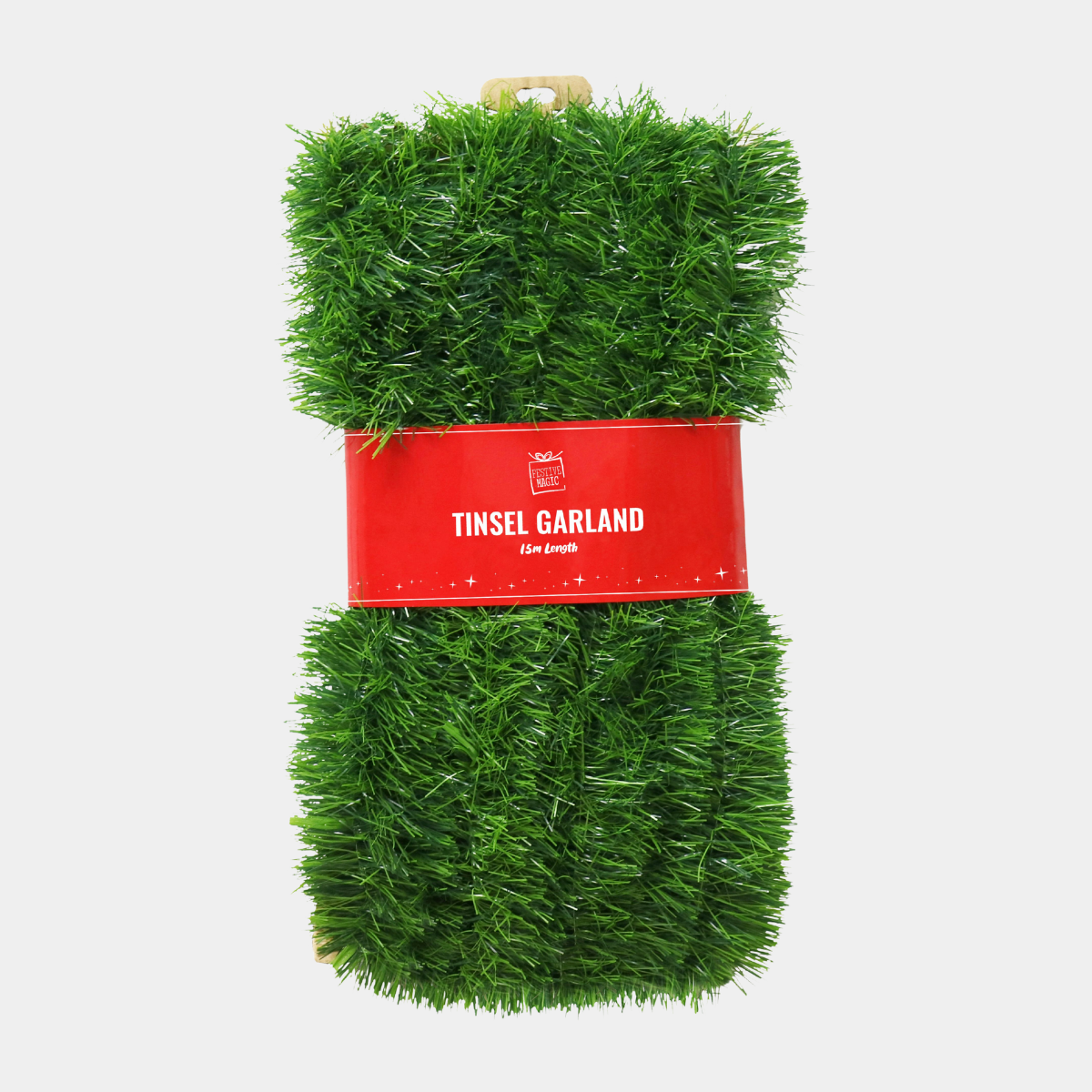 Tinsel garland 15m green