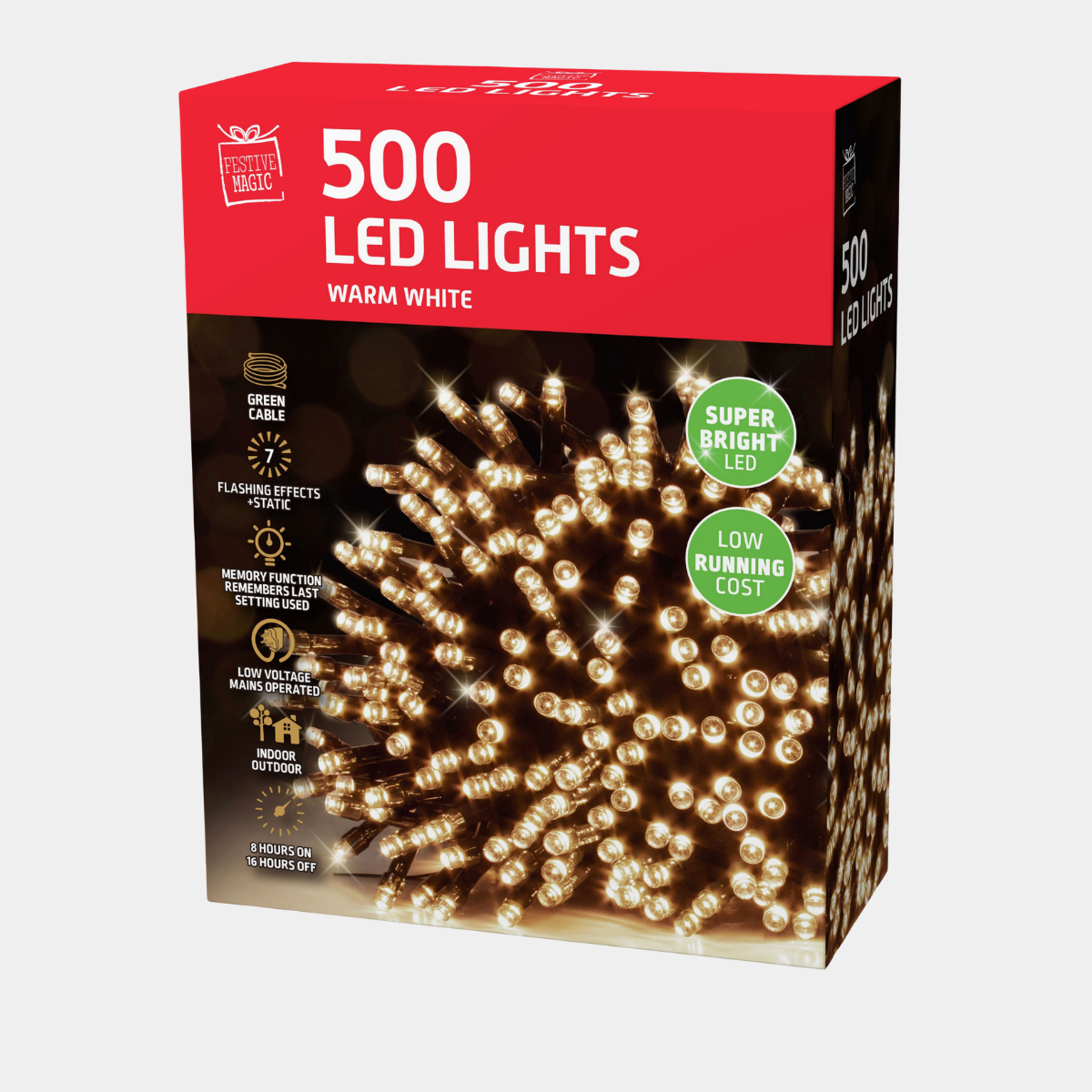 LED lights 500 timer warm white