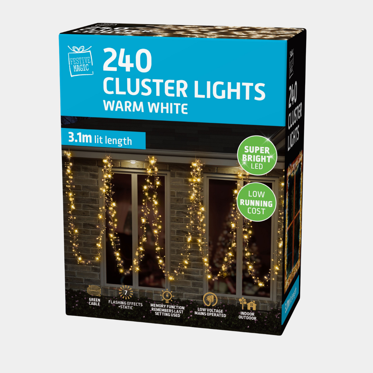 LED cluster lights 240 warm white