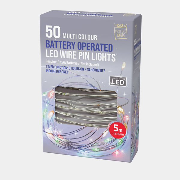 Timer LED Starry Lights 5M Multi Coloured