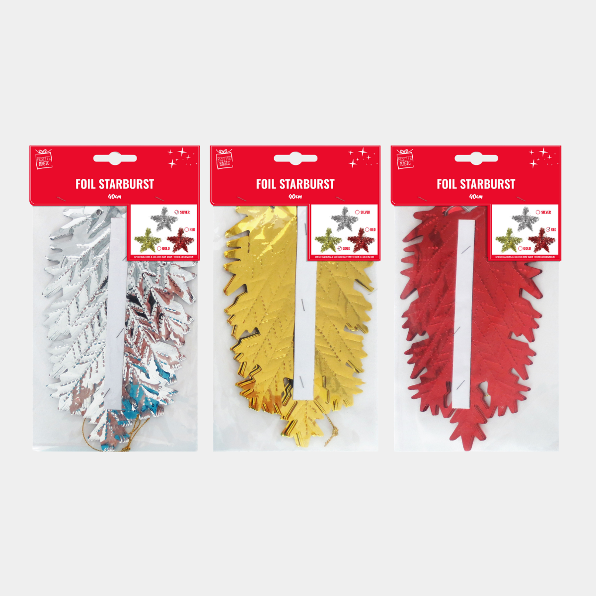 Foil starburst 40cm hanging 1pc