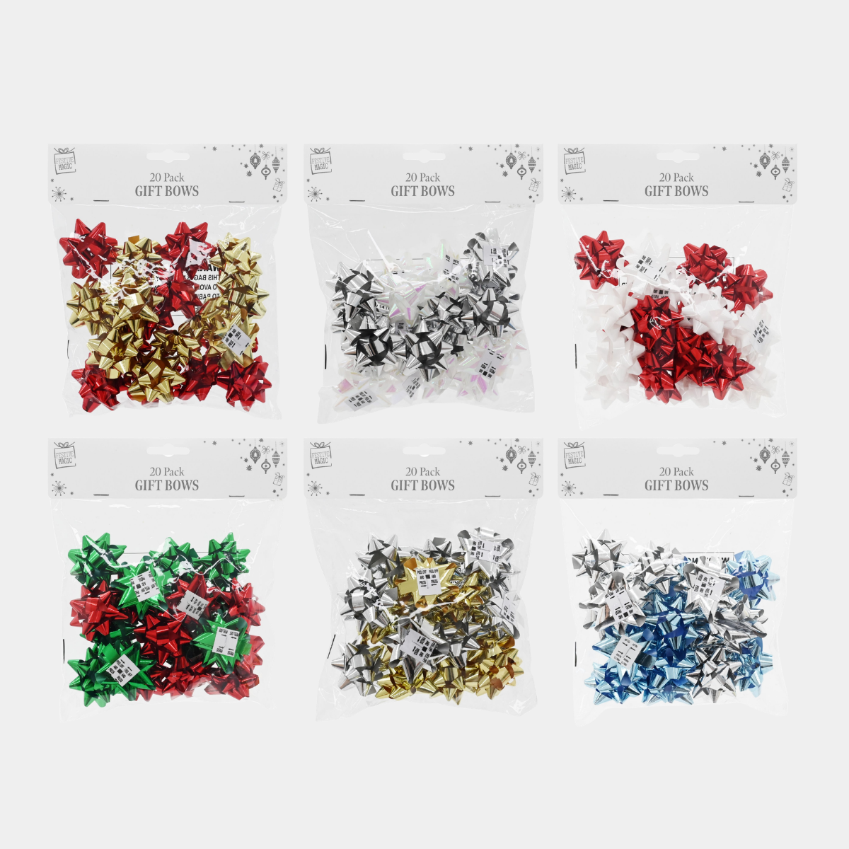 20pce Metallic Gift Bows