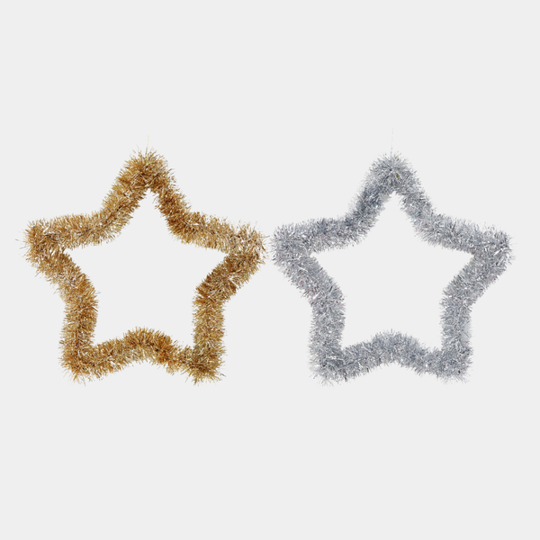 Tinsel silhouette star 33x33cm