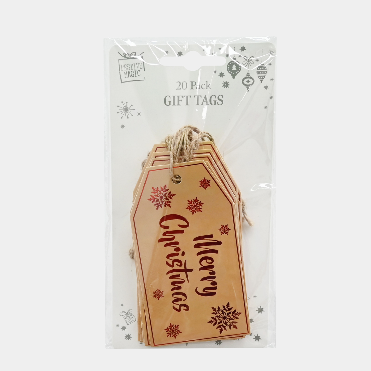 Luxury gift tags 20pk red foil