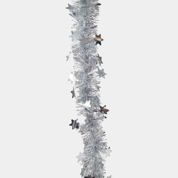 Tinsel 2m stars silver