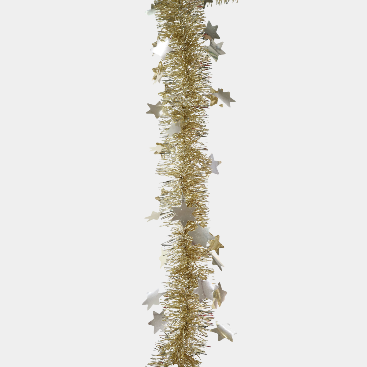 Tinsel 2m die-cut stars champagne