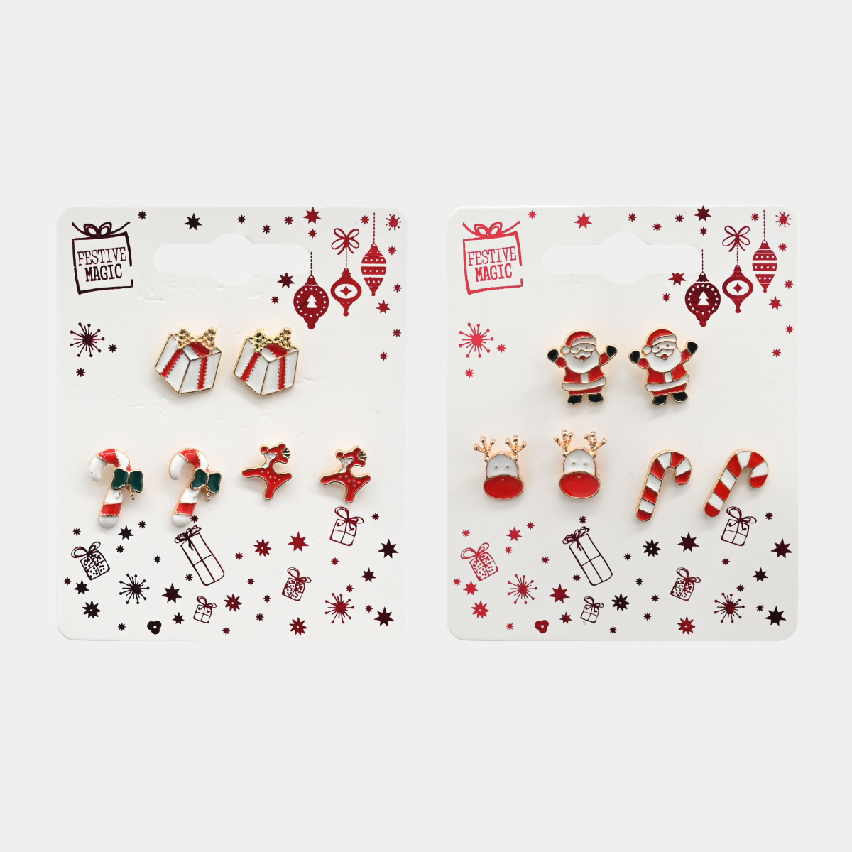 Metal earrings 3 pairs asst