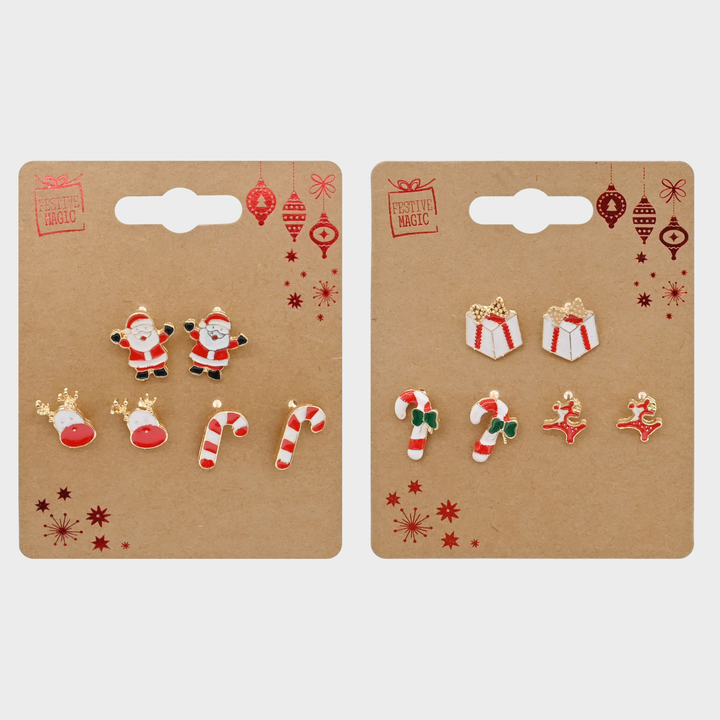 Metal earrings 3 pairs asst