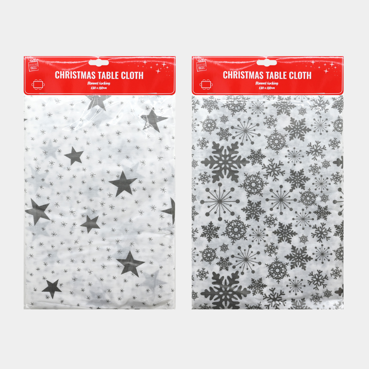 Table cloth silver rect asst