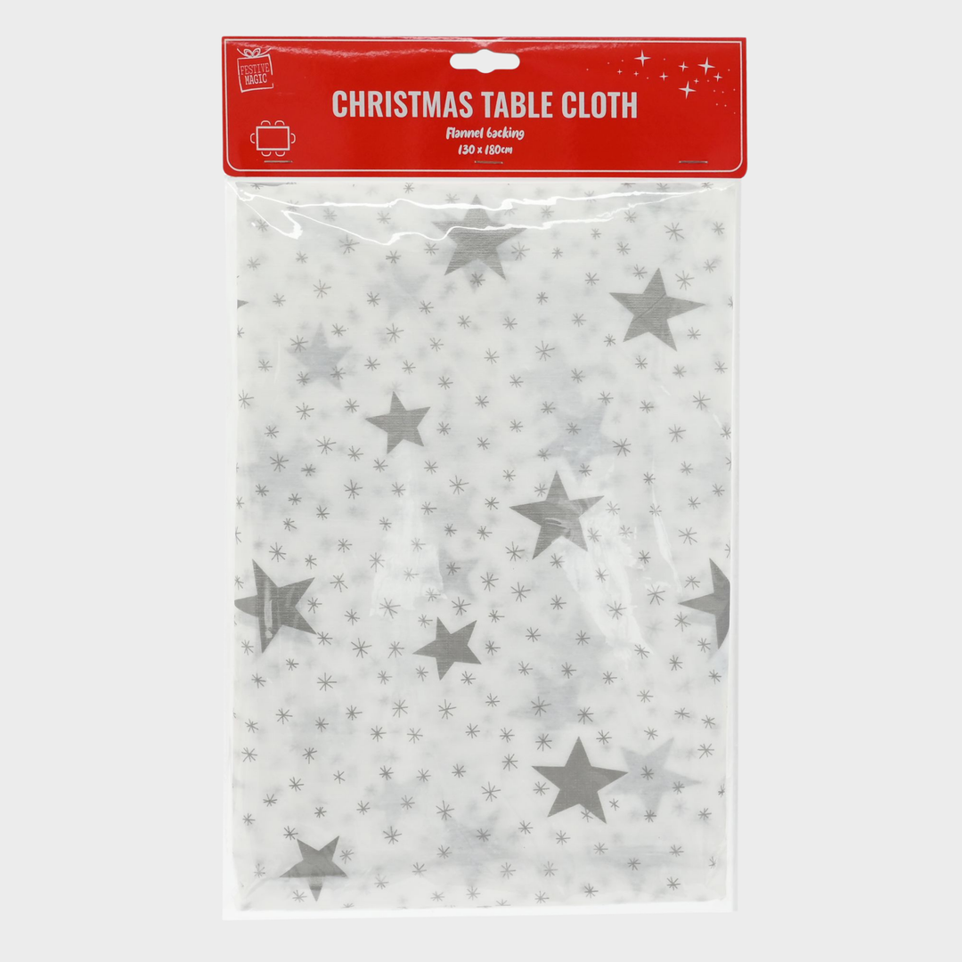 Table cloth silver rect asst