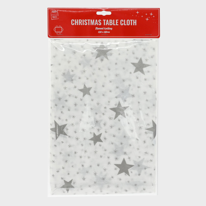 Table cloth silver rect asst