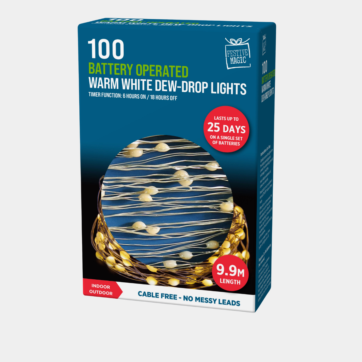 LED dew-drop wire lights 100 warm white