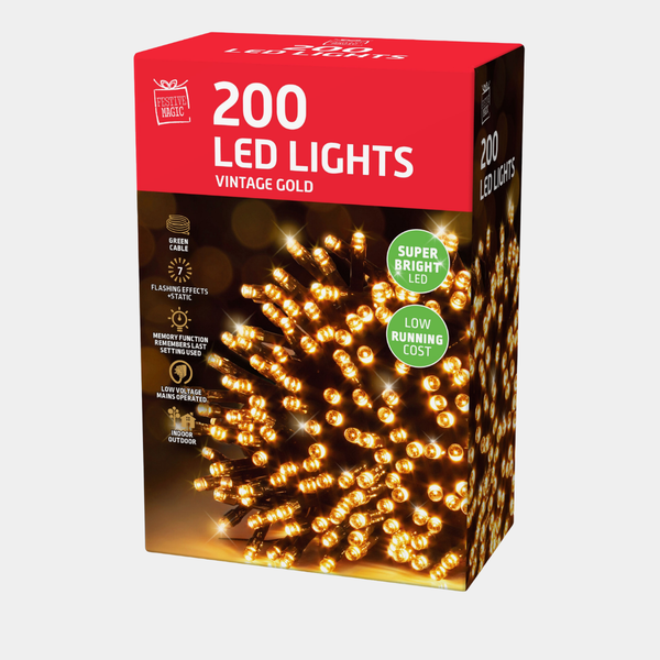 LED lights 200 vintage gold