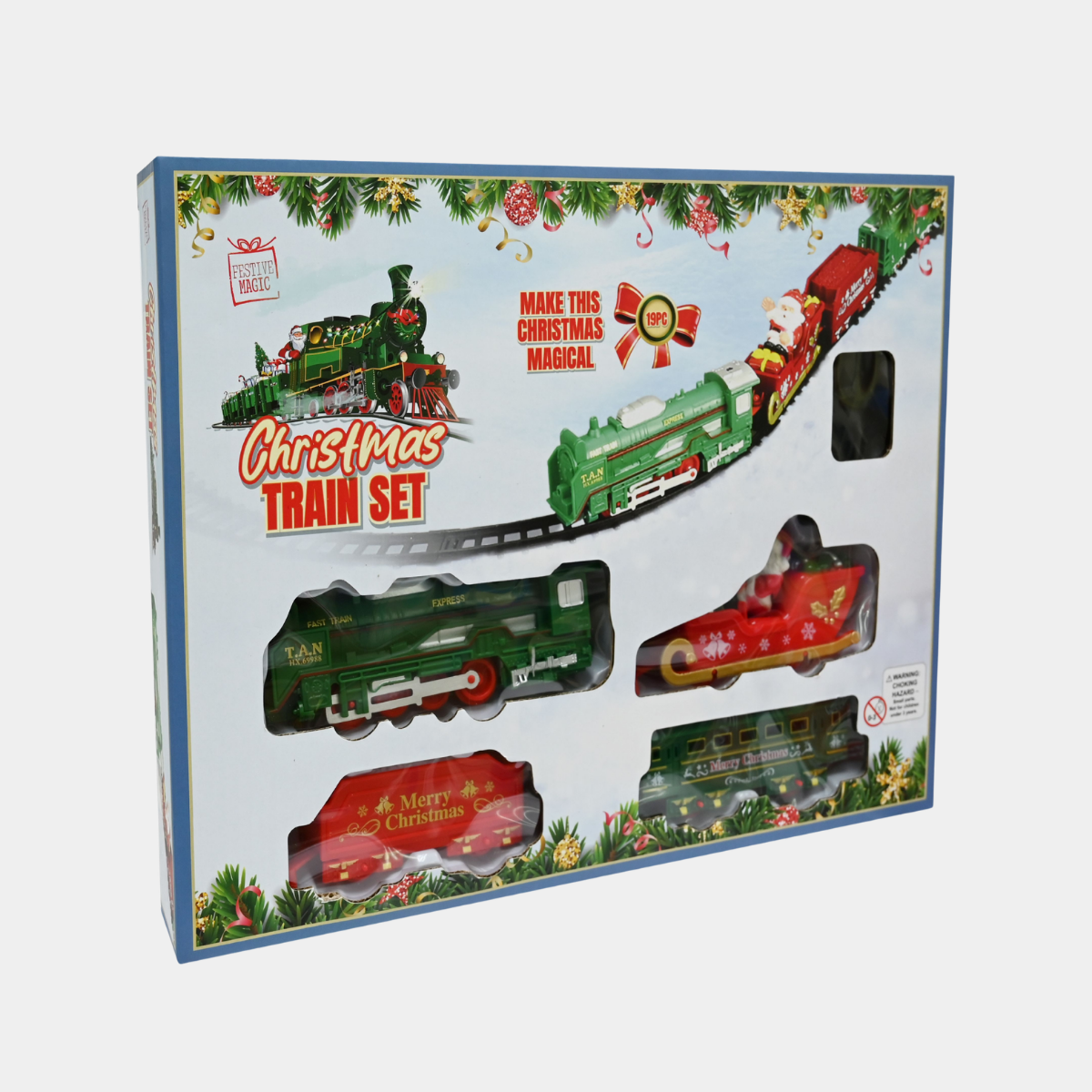 Christmas train set 19pc 4 carriage