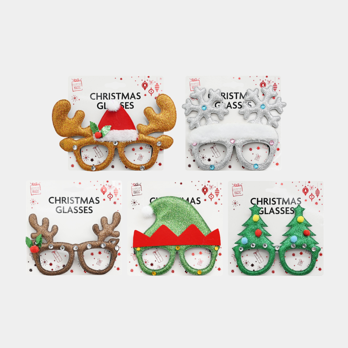 Christmas novelty glasses x 1