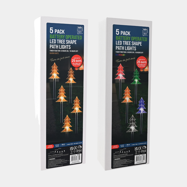 Timer led tree path lights 5pk