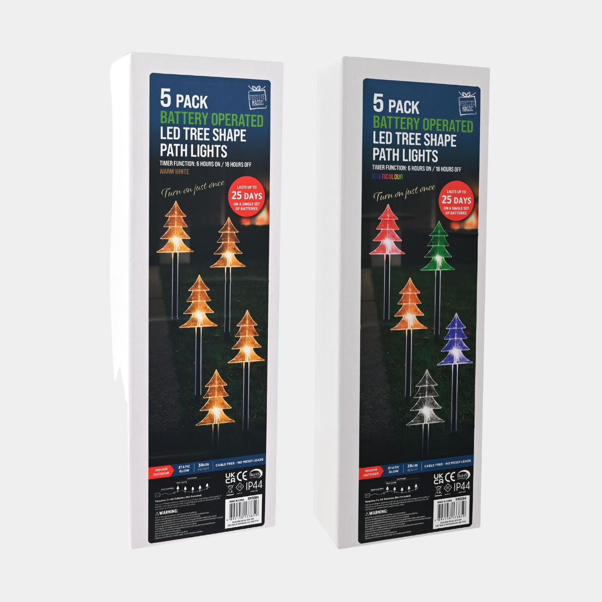 Timer led tree path lights 5pk