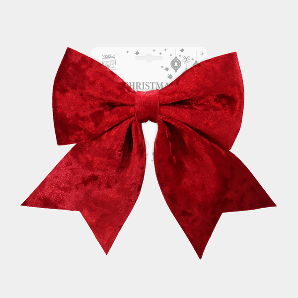 Velvet bow 19x26cm red