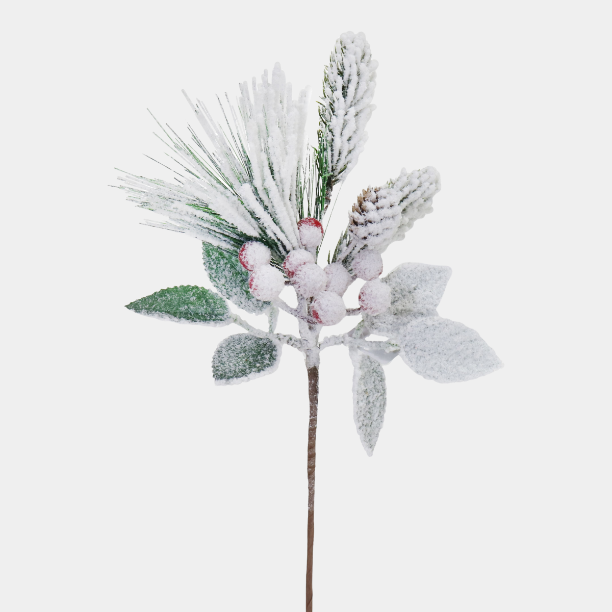 Heavy snowy pine berry pick 30cm