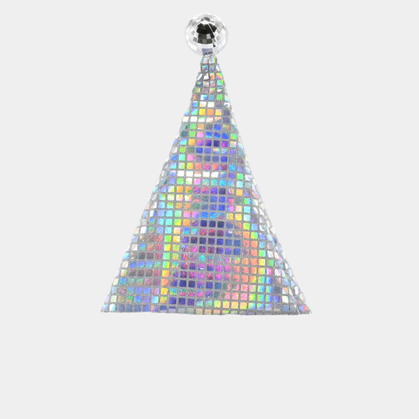 Shiny santa hat w/disco ball asst