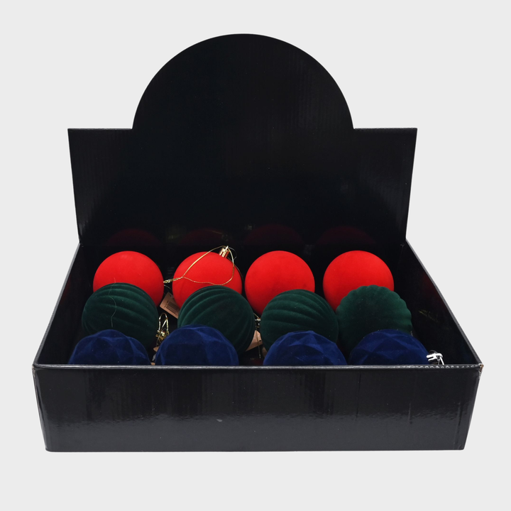 Bauble flocked 80mm