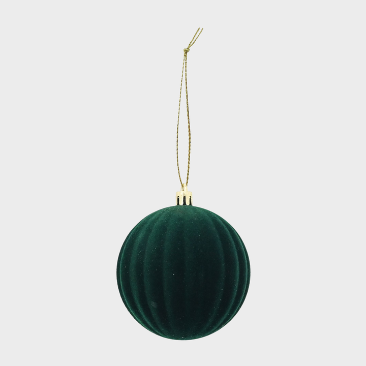 Bauble flocked 80mm