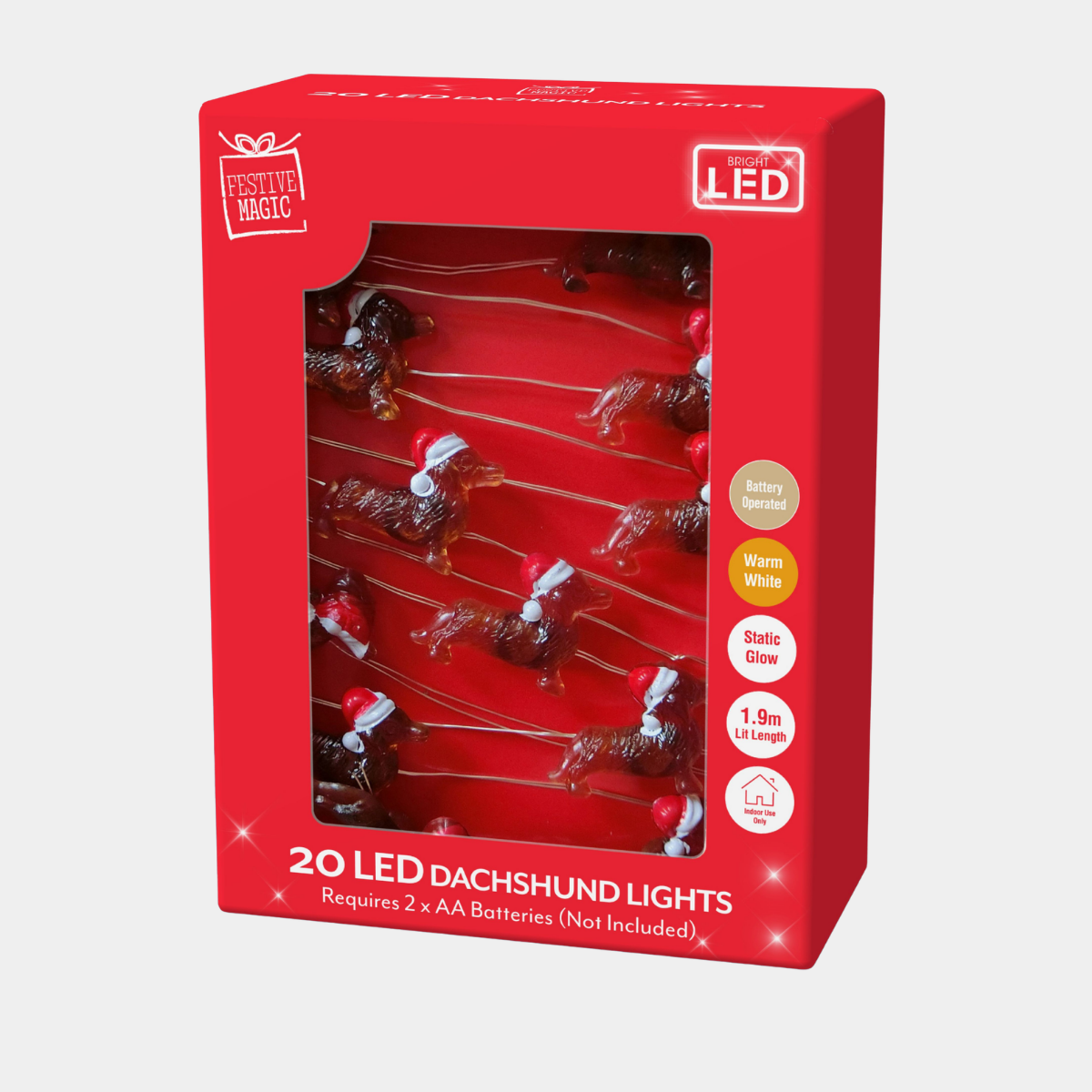 LED DACHSHUND STRING LIGHTS 20pk