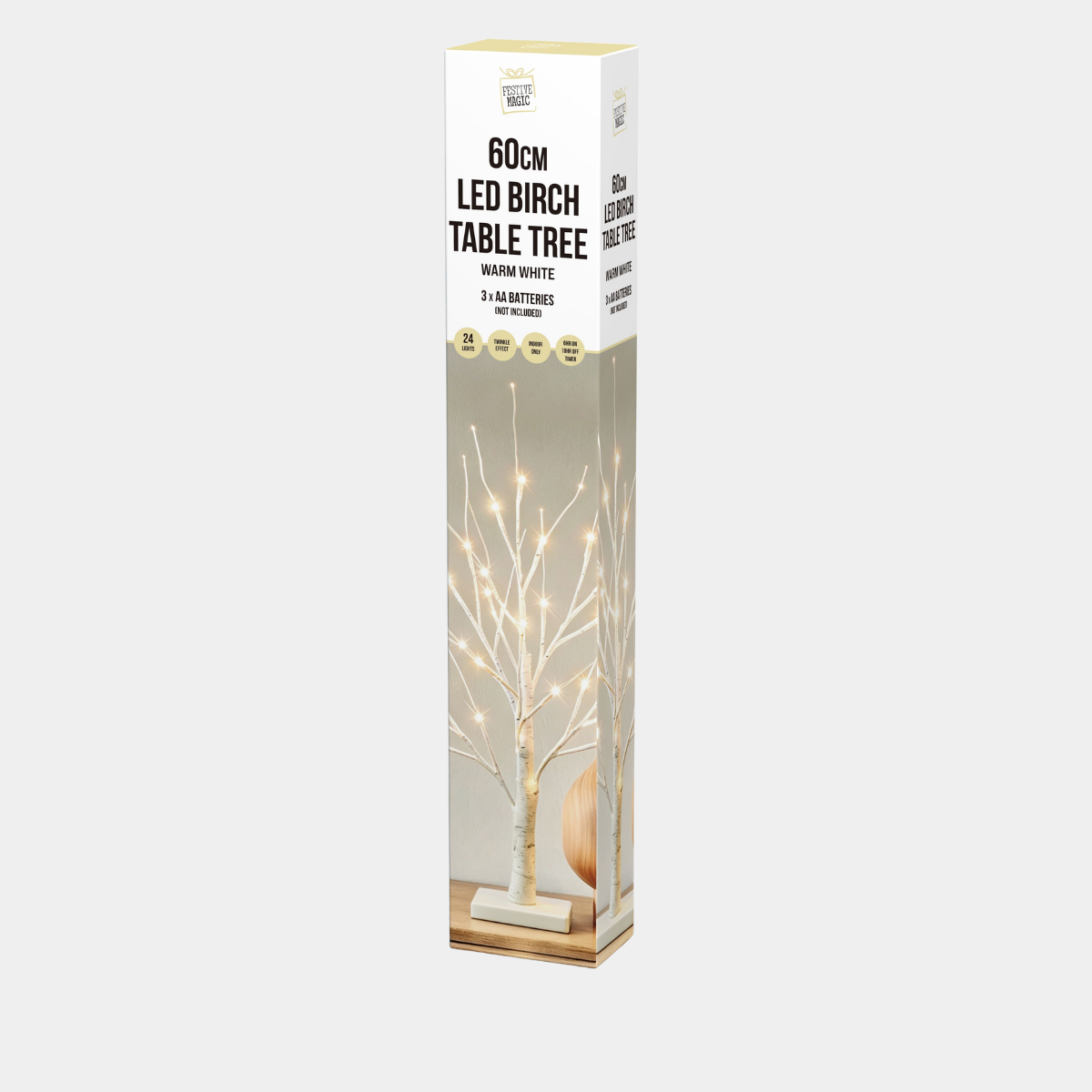 TIMER LED BIRCH TREE 60cm WARM TWINKLE
