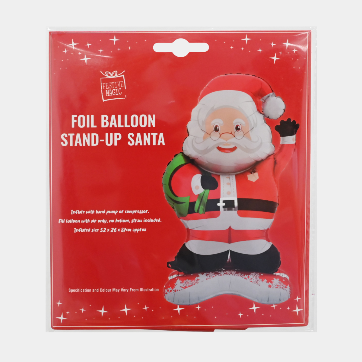 FOIL BALLOON STAND-UP SANTA 89cm