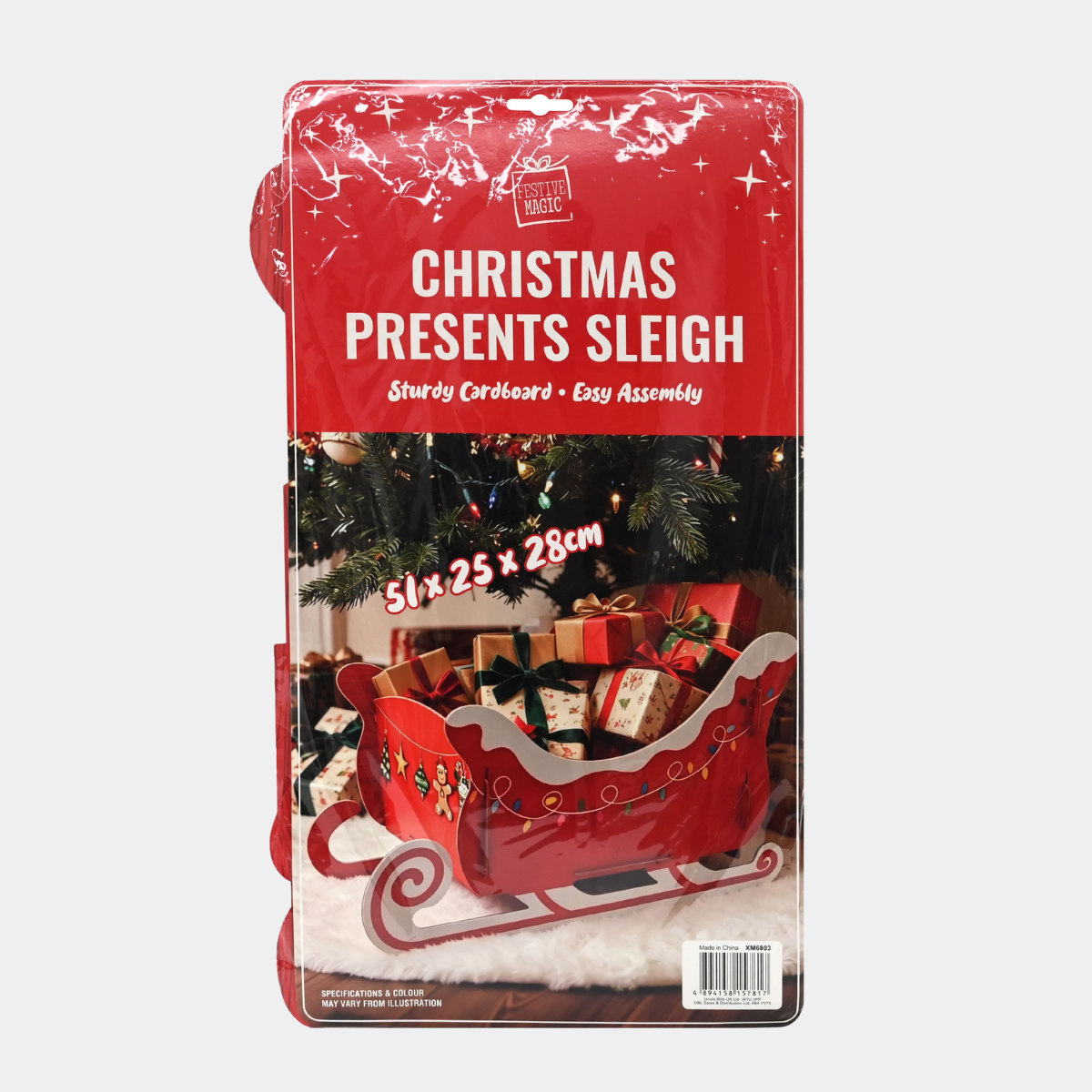 PRESENTS SLEIGH 51x25x28cm