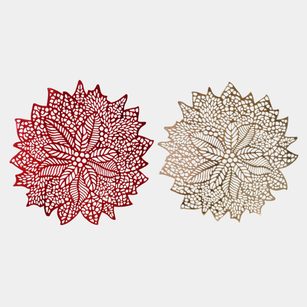 METALLIC PLACEMAT POINSETTIA 38cm Asst