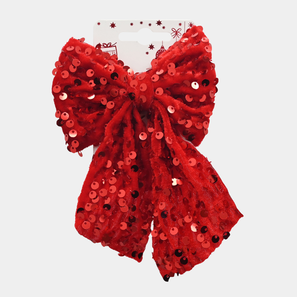RED SEQUIN HAIR BOW