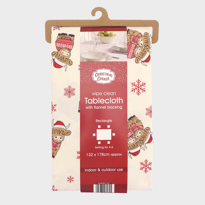 Highland Cow PEVA Tablecloth