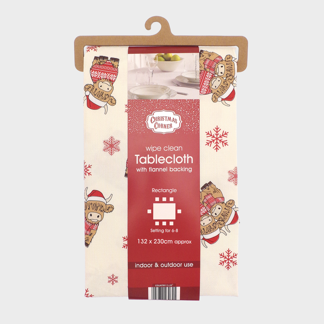 Highland Cow PEVA Tablecloth