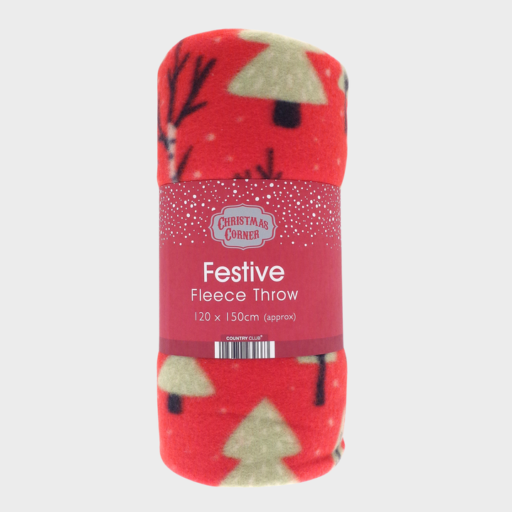 Fleece Throw Xmas Forest 120X150CM