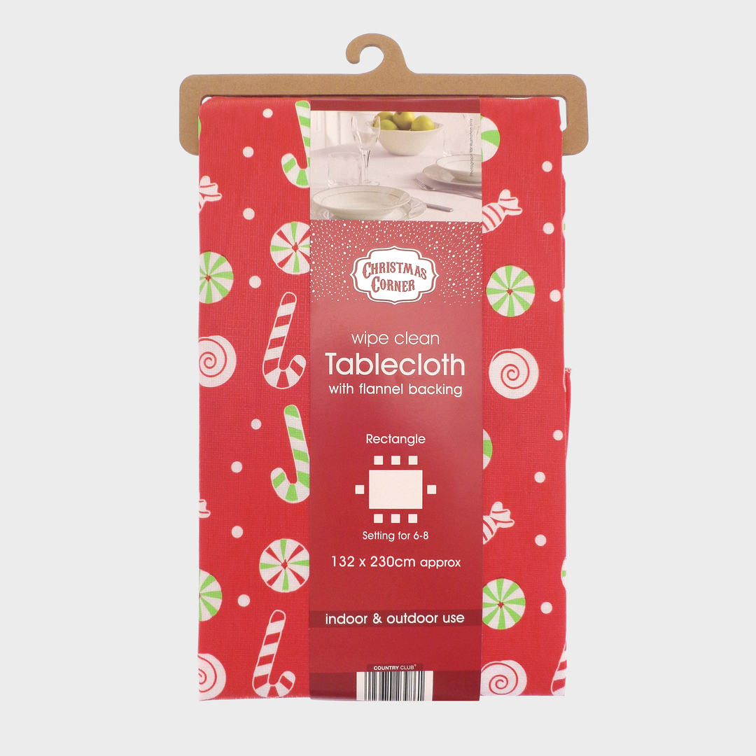 Candy Cane PEVA Tablecloth